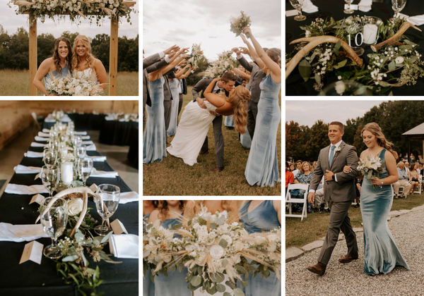 Slate Blue Velvet Fall Wedding