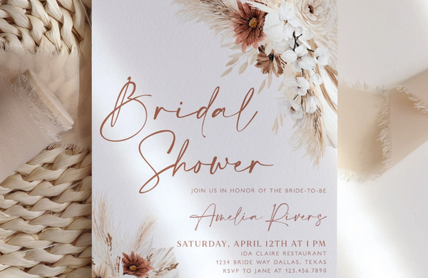 Boho Bridal Shower Invitations