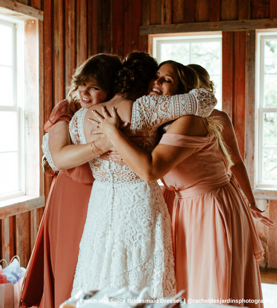 Bridesmaids Hugging