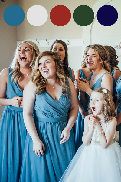 Bridesmaids-reaction-to-bride-dress-Scenic-Couple-Shot-Emily-Caleb-Featured-BrideStory-Real-Wedding