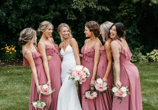 Pink Chiffon Bridesmaid Dresses