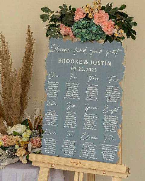 Painted Acrylic Wedding Seating Chart