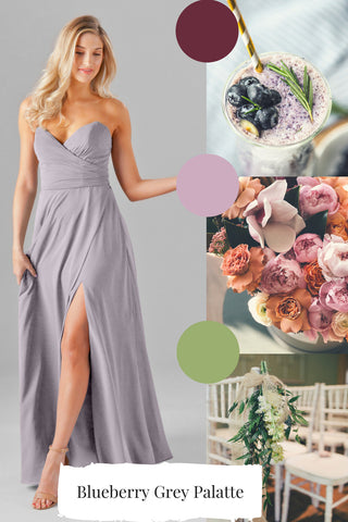 purple and grey bridesmaid dresses