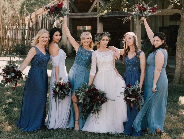 Embroidered Bridesmaid Dresses