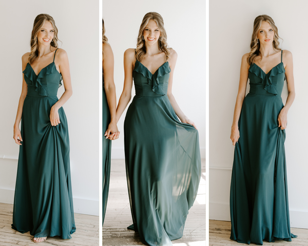 Kennedy Blue Emmy Bridesmaid Dress in Forest Green