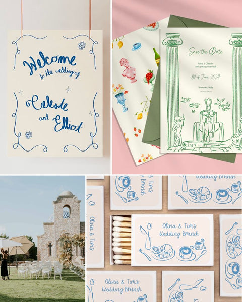 Artsy European Café Wedding Theme