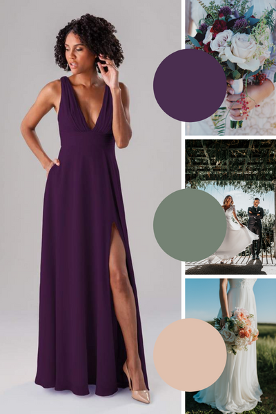 Rose Kennedy Blue Bridesmaid Dresses | Fall Wedding Colors