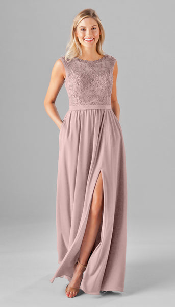 old rose color bridesmaid gown