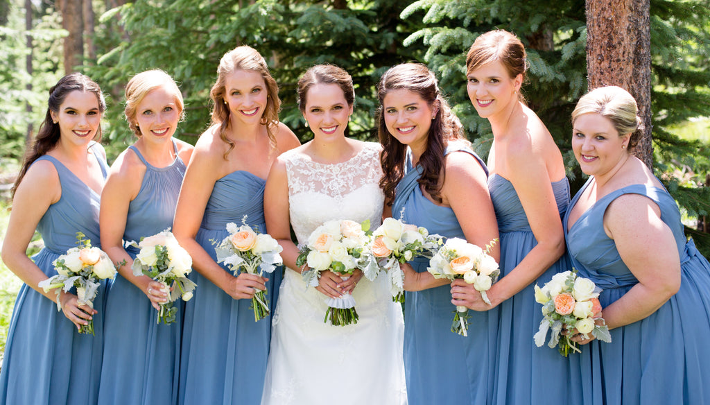 slate blue bridesmaid dress