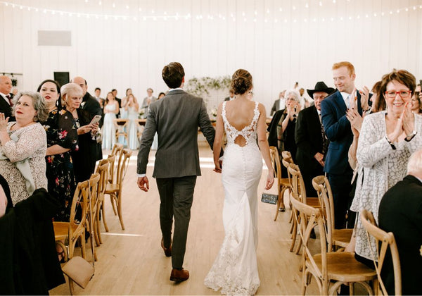 Wedding Couple Walking Down Aisle