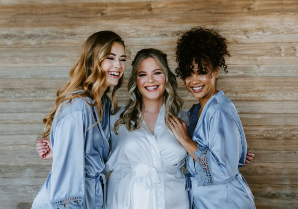 Blue Satin Bridesmaid Robes