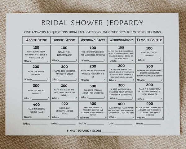 Bridal Shower Games