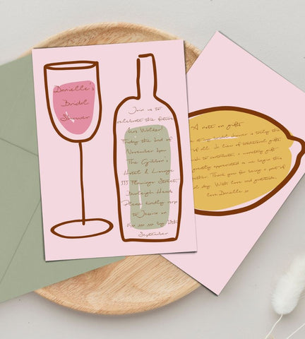 Wine Bottle Bridal Shower Invitation