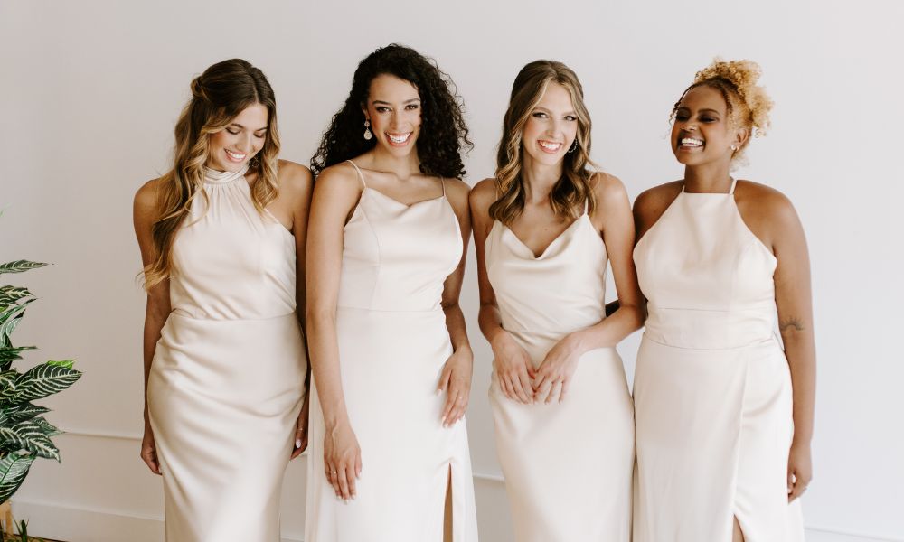 Gold Satin Bridesmaid Dresses