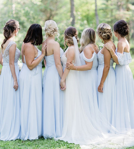 Pale Blue Bridesmaid Dresses