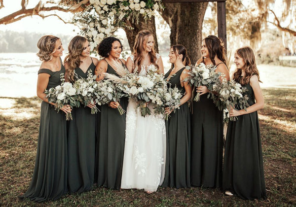 Olive Green Bridesmaid Dresses for Spring