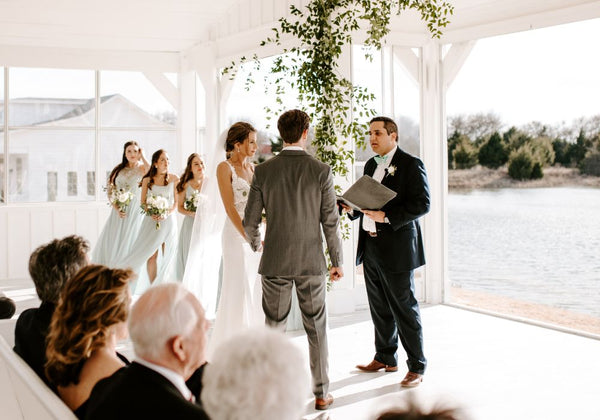 Wedding Officiant Reading to the Couple