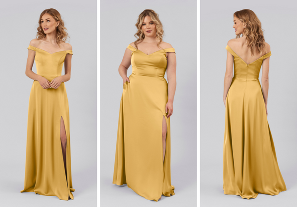 Satin Yellow Bridesmaid Dress