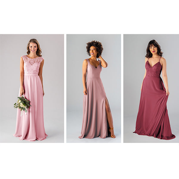 grey and burgundy bridesmaid dresses