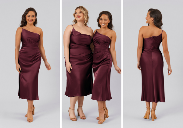 Satin Burgundy Bridesmaid Dress