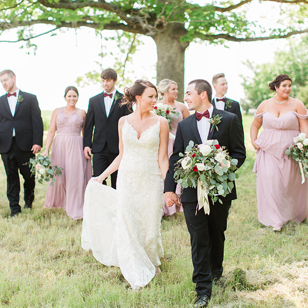 navy and orange bridesmaid dresses