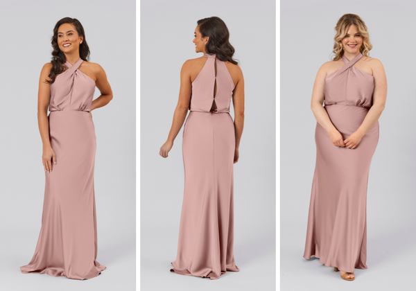 Dusty Rose Satin Bridesmaid Dress