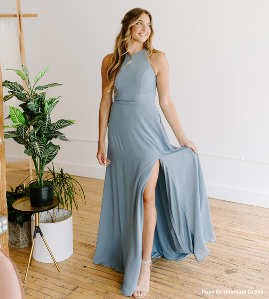 Bridesmaid Dress with Leg Slit