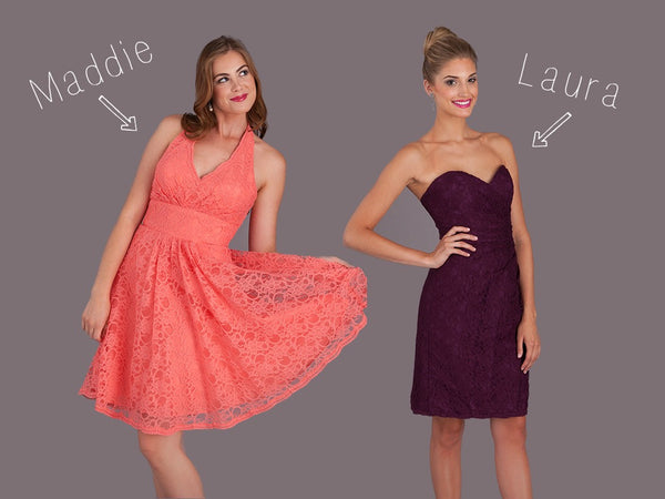 Lace bridesmaid dresses on sale short