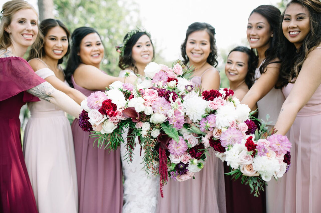 Mauve and burgundy florals