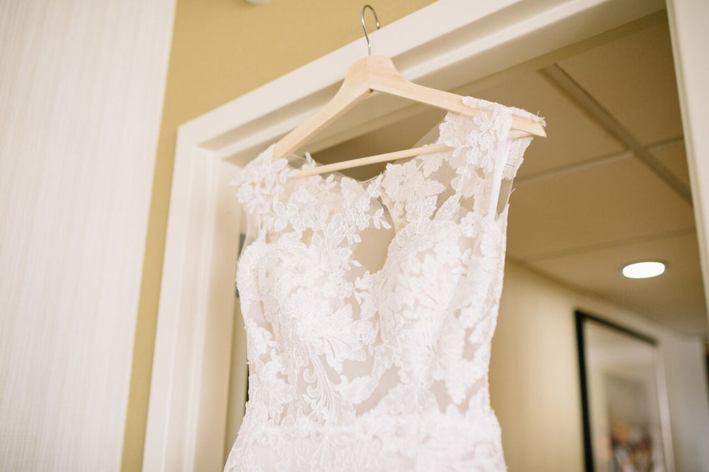 Meg's lace bridal gown