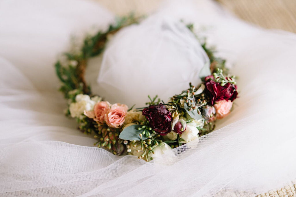 Whimsical flower crown for the bride