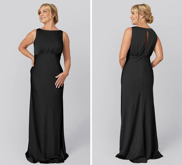 simple black mother of the bride dress