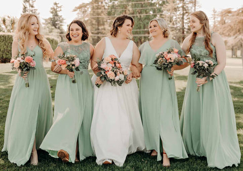 light green bridesmaid dresses