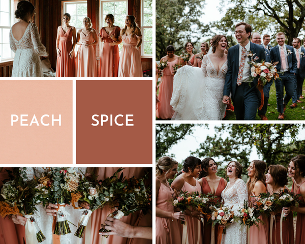 Pink and Orange Bridesmaid Dresses