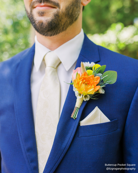 Light Yellow Groomsmen Pocket Square