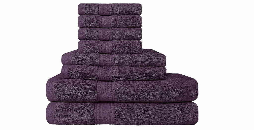 Towels are always a great gift! This 8 piece premium plum set is a useful gift  | The Bride's Ultimate Guide to Creating the Perfect Wedding Registry | Kennedy Blue