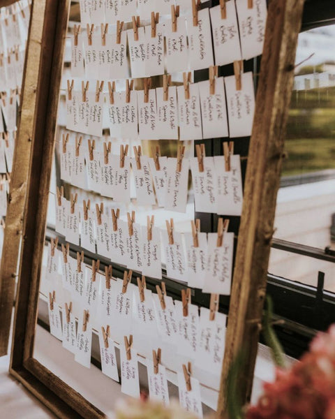 Wood & Clothes Pins Rustic Escort Card Display