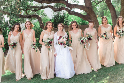 champagne bridal party