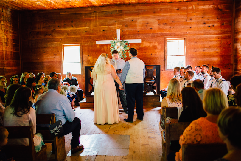 The bride and groom at the altar! | A Charming Tennessee Wedding | Kennedy Blue 