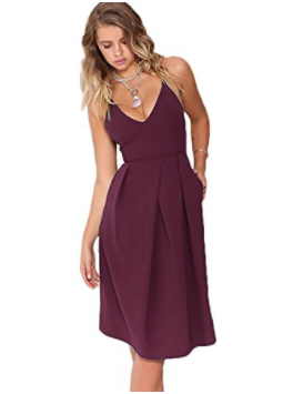 wine colored tea length dresses