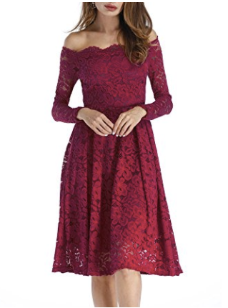 burgundy guest wedding dress