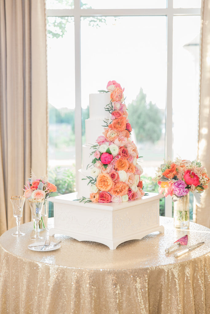 Floral Wedding Cake | Sindy + Trey Wedding | Kennedy Blue Wedding 