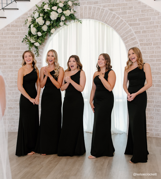 Black Satin Bridesmaid Dresses