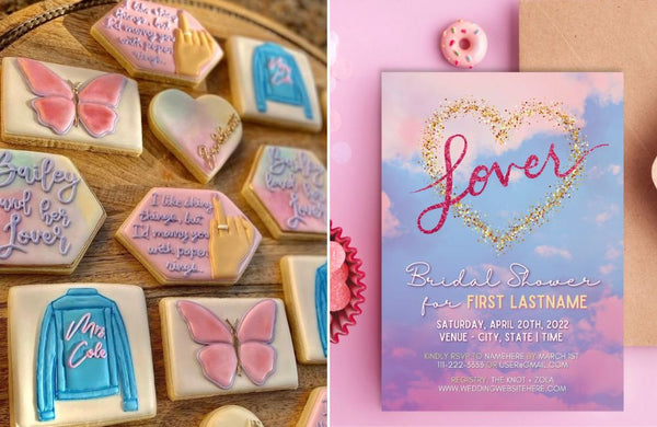 Taylor Swift Inspired Bridal Shower with Invitation and Cookies