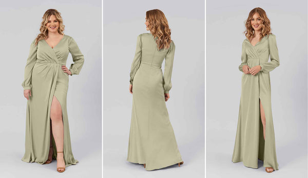 Tilda Satin Sage Green Bridesmaid Dress