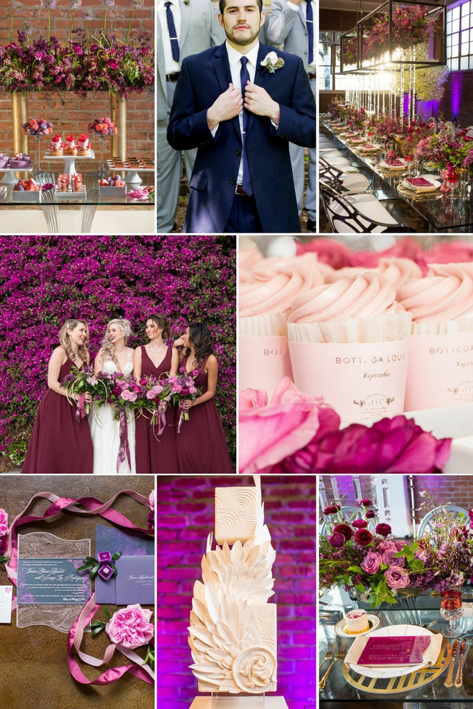 Navy, Burgundy, Pink & Gold Wedding Color Palette! | 2018 Wedding Color Palettes To Inspire Your Big Day | Kennedy Blue 