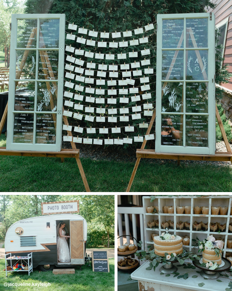 Vintage Window Wedding Escort Card Display