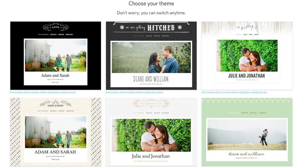 Use The Knot to create your perfect wedding website!