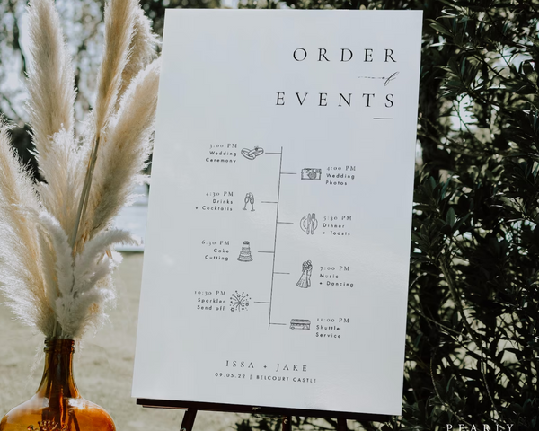 Wedding Itinerary Sign