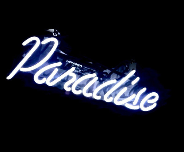 paradise neon wedding sign | How to Pull Off Neon Wedding Signs